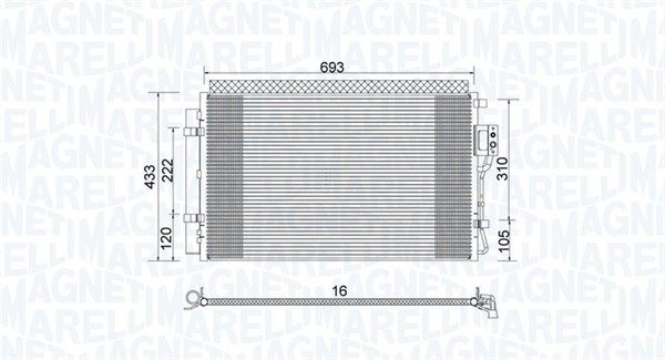 MAGNETI MARELLI 350203978000 Condenser, air conditioning