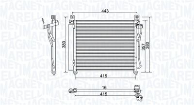 Condenser, air conditioning MAGNETI MARELLI 350203980000