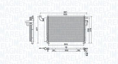 Condenser, air conditioning MAGNETI MARELLI 350203982000