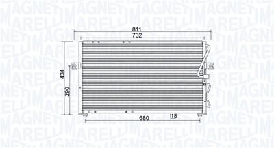 Condenser, air conditioning MAGNETI MARELLI 350203985000