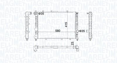 Radiator, engine cooling MAGNETI MARELLI 350213100700