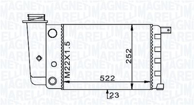 Radiator, engine cooling MAGNETI MARELLI 350213101000