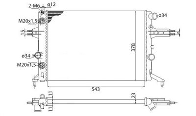 Radiator, engine cooling MAGNETI MARELLI 350213112003