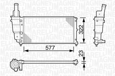 Radiator, engine cooling MAGNETI MARELLI 350213114003