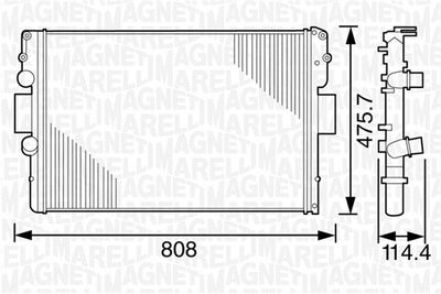 Radiator, engine cooling MAGNETI MARELLI 350213120900