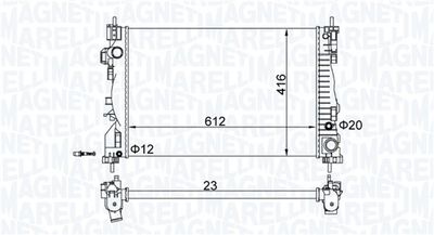 Radiator, engine cooling MAGNETI MARELLI 350213129700