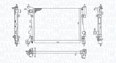 Radiator, engine cooling MAGNETI MARELLI 350213130100