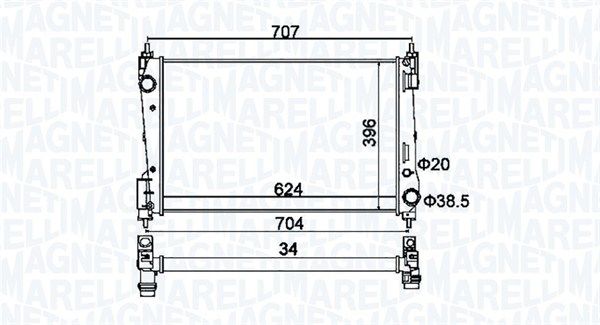 MAGNETI MARELLI 350213151200 Radiator, engine cooling