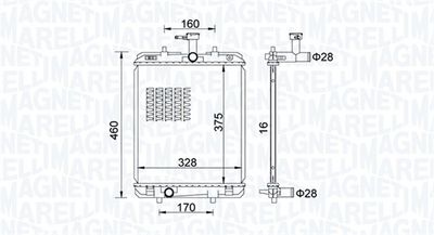 Radiator, engine cooling MAGNETI MARELLI 350213151500