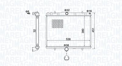 Radiator, engine cooling MAGNETI MARELLI 350213151800