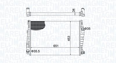 Radiator, engine cooling MAGNETI MARELLI 350213152000