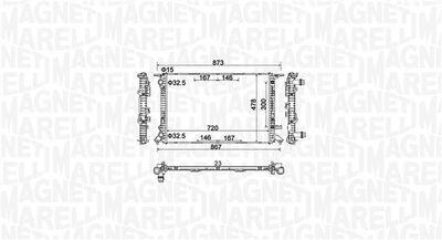 Radiator, engine cooling MAGNETI MARELLI 350213152100