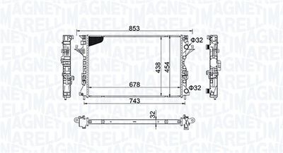 Radiator, engine cooling MAGNETI MARELLI 350213152200