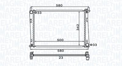Radiator, engine cooling MAGNETI MARELLI 350213152600