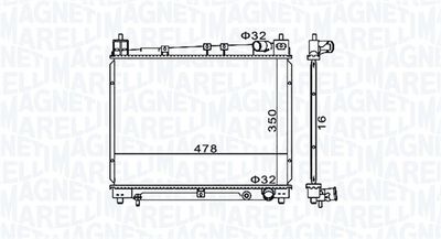 Radiator, engine cooling MAGNETI MARELLI 350213152900