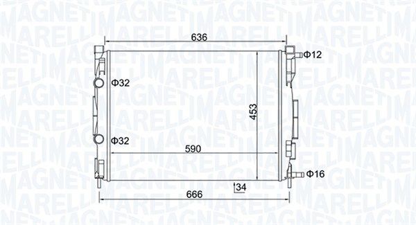 MAGNETI MARELLI 350213153500 Radiator, engine cooling