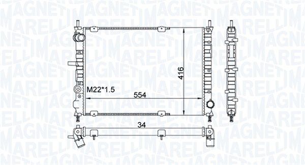 MAGNETI MARELLI 350213154300 Radiator, engine cooling