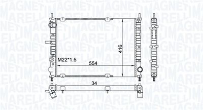 Radiator, engine cooling MAGNETI MARELLI 350213154300