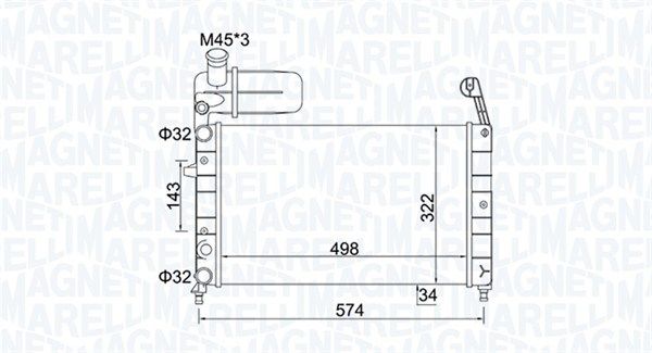MAGNETI MARELLI 350213154400 Radiator, engine cooling