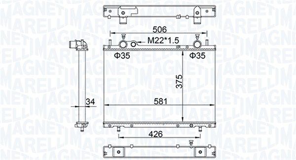 MAGNETI MARELLI 350213154800 Radiator, engine cooling