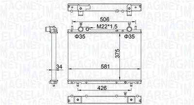 Radiator, engine cooling MAGNETI MARELLI 350213154800