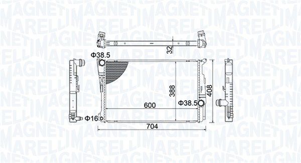 MAGNETI MARELLI 350213155200 Radiator, engine cooling