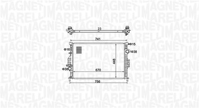 Radiator, engine cooling MAGNETI MARELLI 350213157700