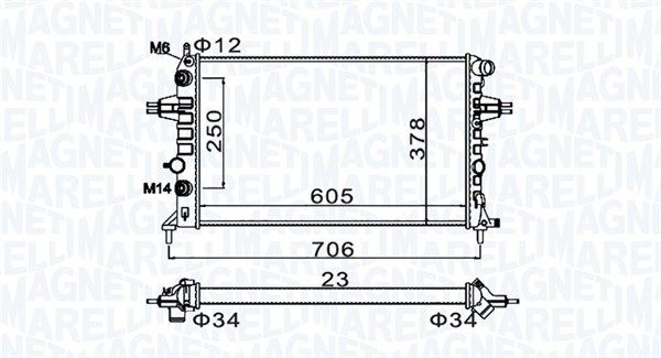 MAGNETI MARELLI 350213158200 Radiator, engine cooling