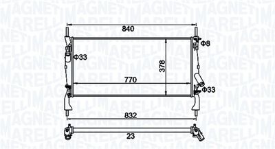 Radiator, engine cooling MAGNETI MARELLI 350213158900