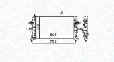 Radiator, engine cooling MAGNETI MARELLI 350213159300