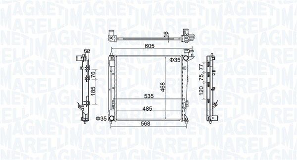MAGNETI MARELLI 350213160500 Radiator, engine cooling