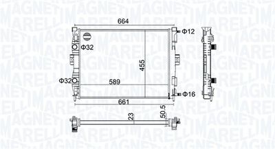 Radiator, engine cooling MAGNETI MARELLI 350213160600