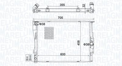 Radiator, engine cooling MAGNETI MARELLI 350213160700