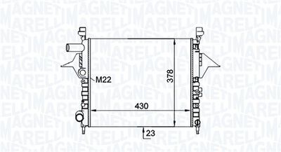Radiator, engine cooling MAGNETI MARELLI 350213161200