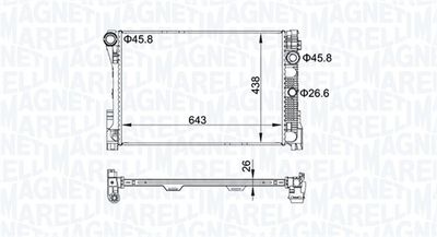 Radiator, engine cooling MAGNETI MARELLI 350213161300