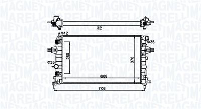 Radiator, engine cooling MAGNETI MARELLI 350213161700
