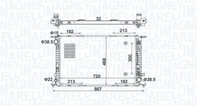 Radiator, engine cooling MAGNETI MARELLI 350213161800