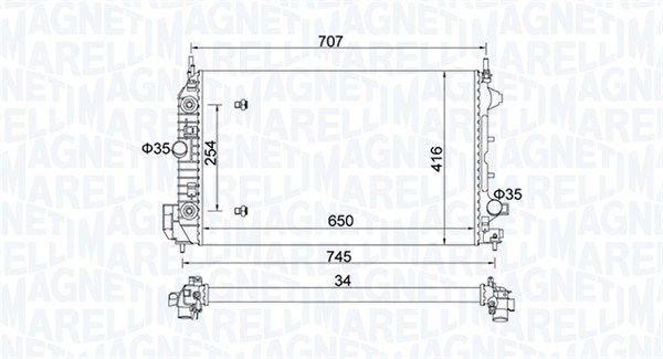MAGNETI MARELLI 350213162500 Radiator, engine cooling