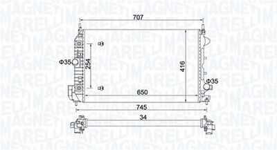 Radiator, engine cooling MAGNETI MARELLI 350213162500