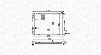 Radiator, engine cooling MAGNETI MARELLI 350213162600