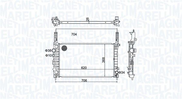 MAGNETI MARELLI 350213162900 Radiator, engine cooling