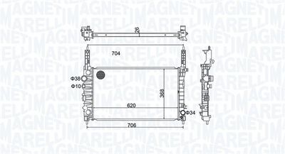 Radiator, engine cooling MAGNETI MARELLI 350213162900