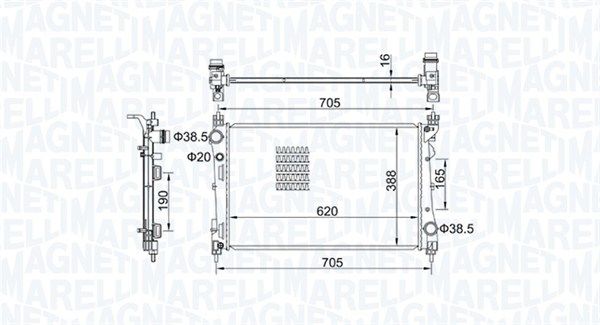 MAGNETI MARELLI 350213163100 Radiator, engine cooling