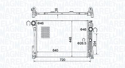 Radiator, engine cooling MAGNETI MARELLI 350213163300