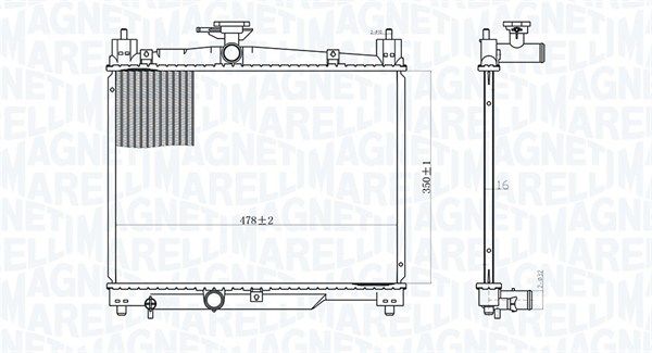MAGNETI MARELLI 350213164800 Radiator, engine cooling