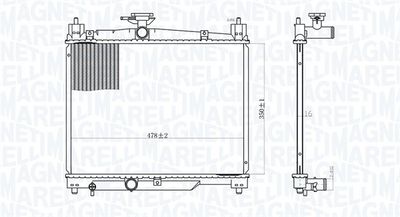 Radiator, engine cooling MAGNETI MARELLI 350213164800