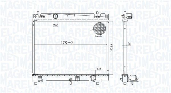 MAGNETI MARELLI 350213167600 Radiator, engine cooling