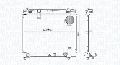 Radiator, engine cooling MAGNETI MARELLI 350213167600