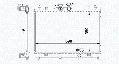 Radiator, engine cooling MAGNETI MARELLI 350213168300