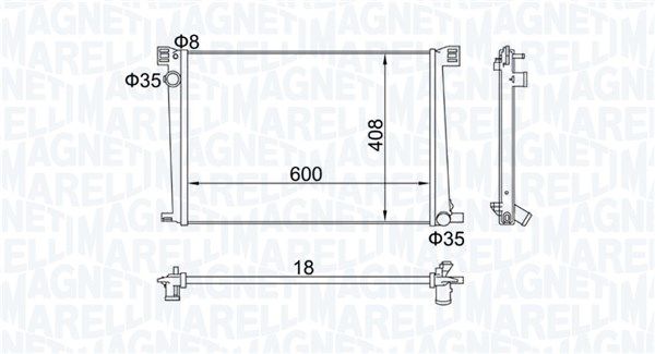 MAGNETI MARELLI 350213168600 Radiator, engine cooling
